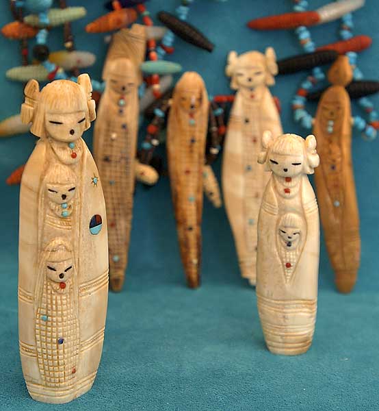 Sandra Quandelacy Zuni Corn Maiden fetishes and fetish necklaces