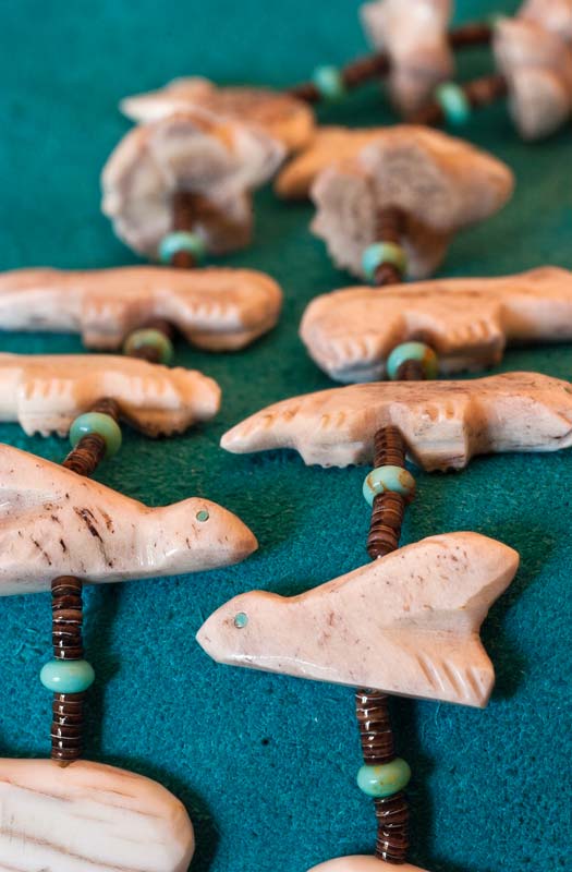 Robert Weahkee Zuni Fetish - Bear with Stone Necklace